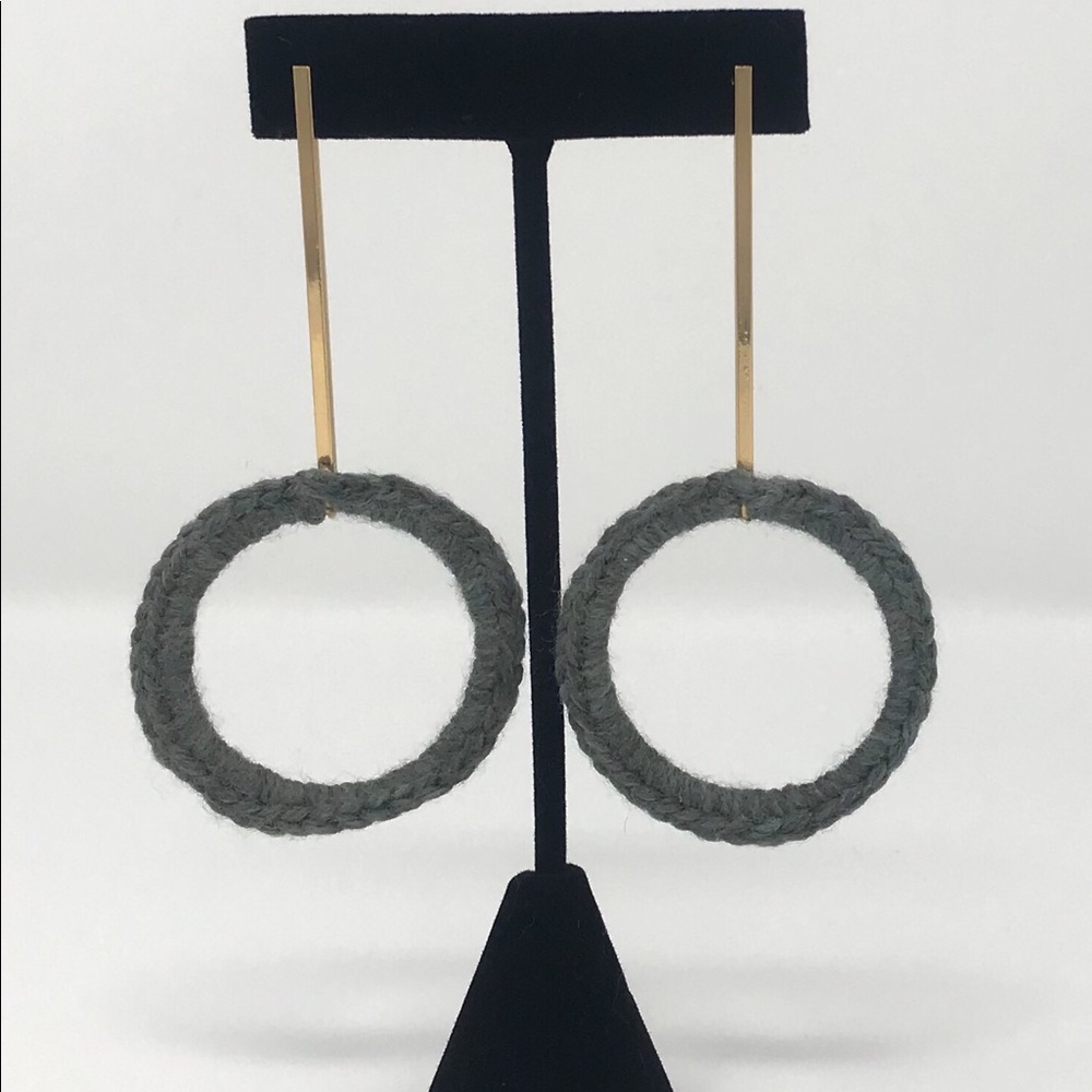 BRAND NEW - GRAY HANDCRAFTER CROCHET DROP EARRINGS